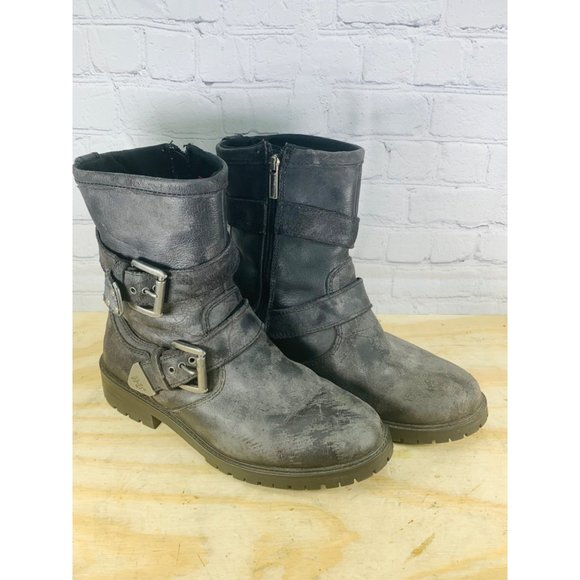 Harley Davidson Other - Harley Davidson Brushed Leather WILDER BOOTS Men's Black Gray Size 10M